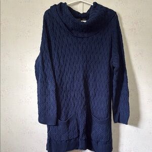 Navy Blue Cable Knit Sweater